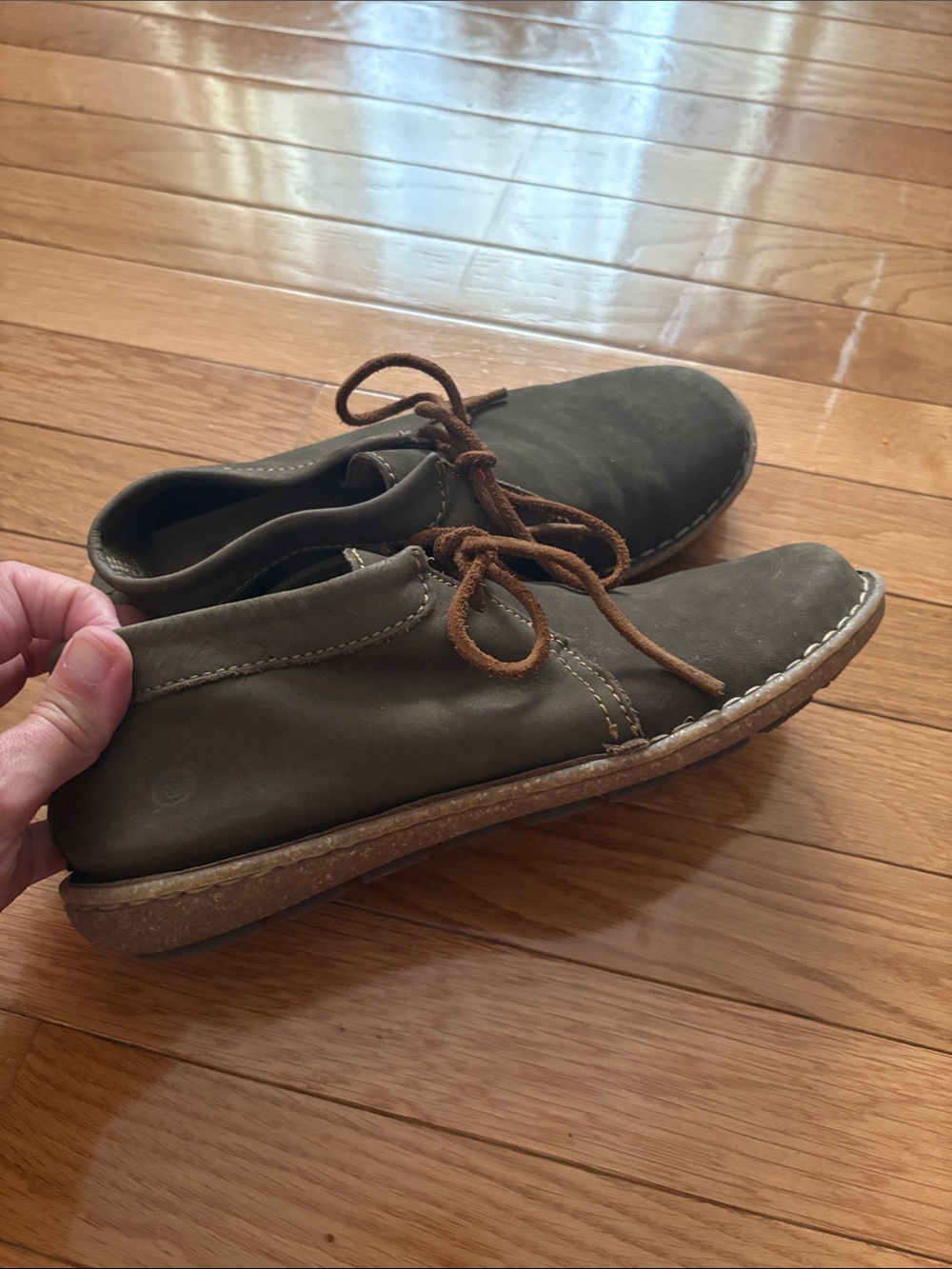 Born Women's Chukka Boots in Olive with Brown Laces - Picture 10 of 10